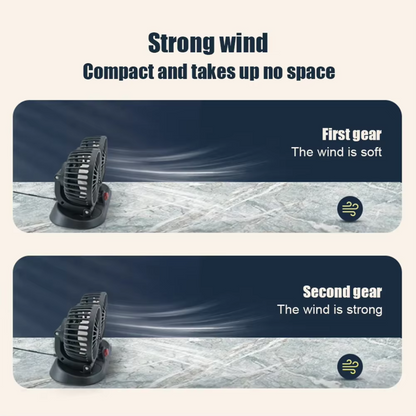 LONG NECK FOLDABLE DOUBLE HEADED FAN - 360 ROTATION